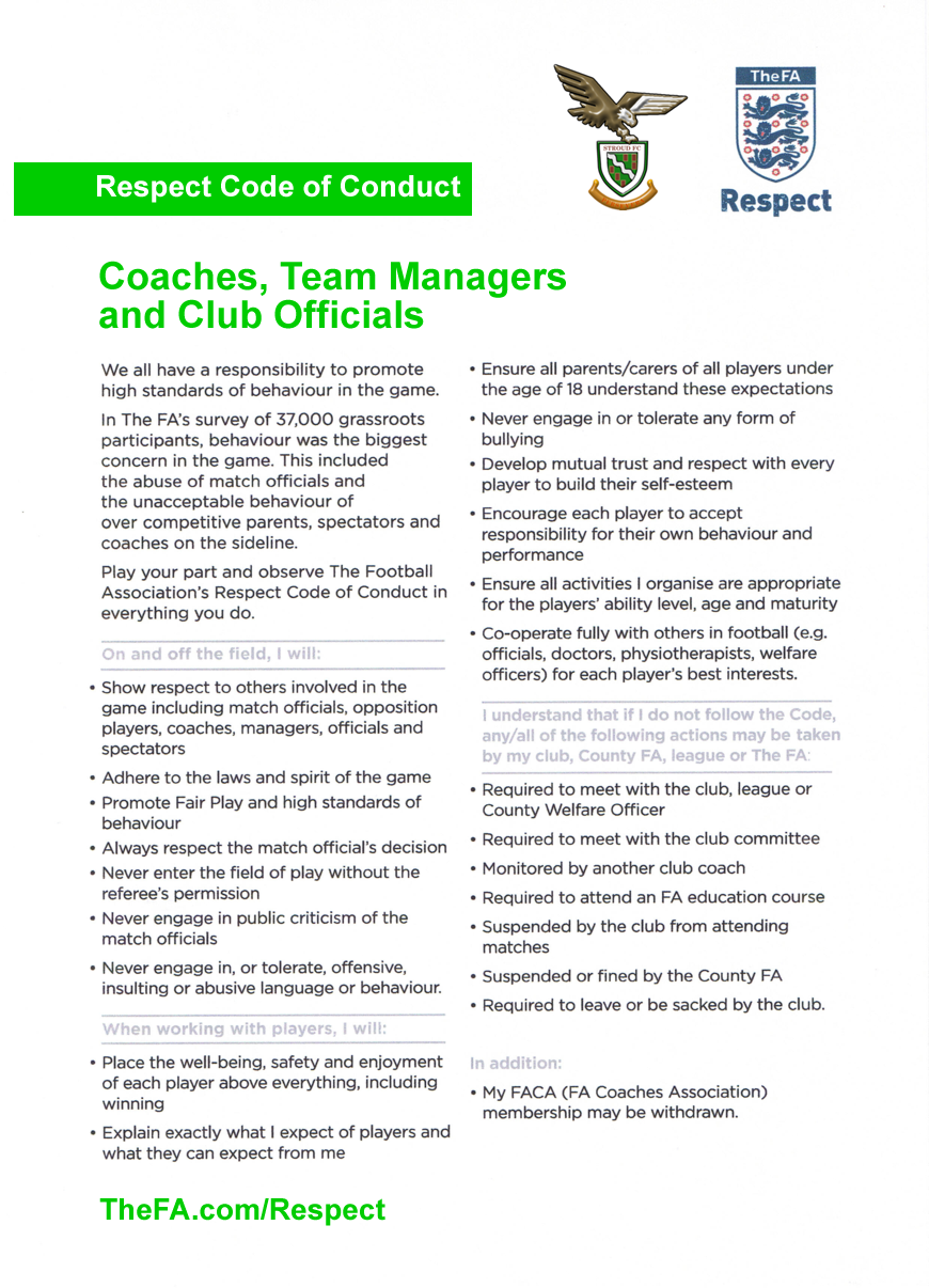 Code of Conduct for coaches