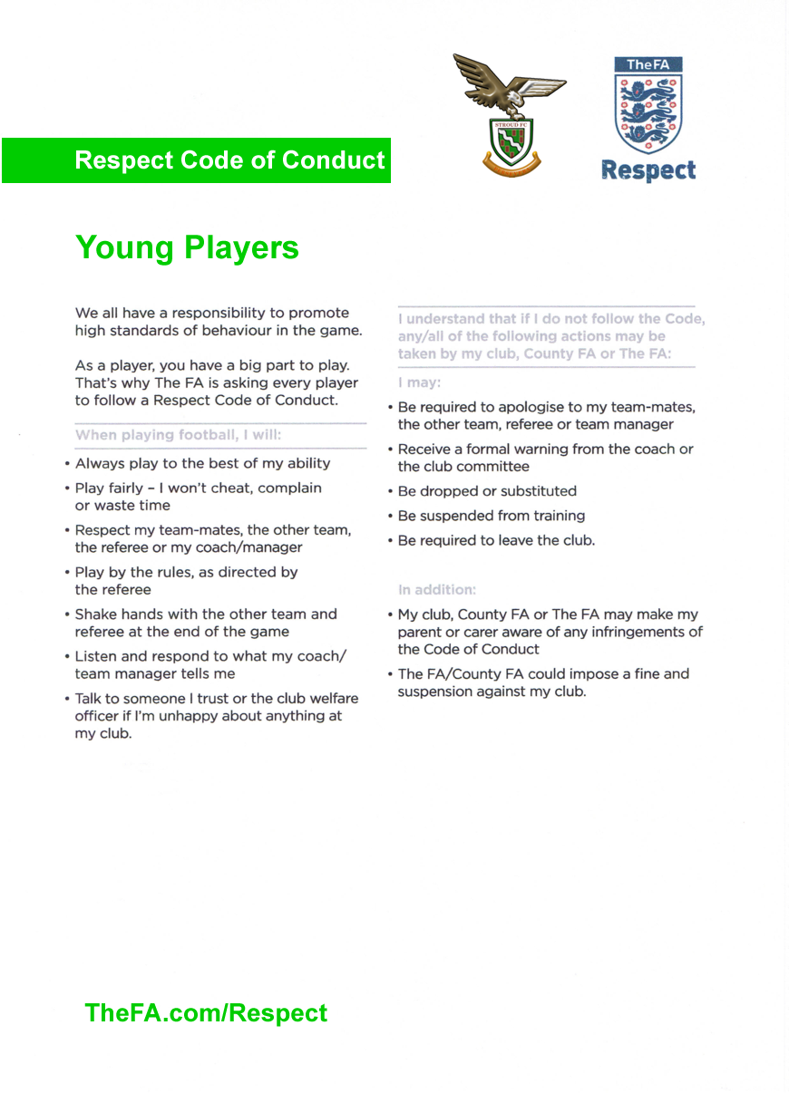 Young player's code of conduct